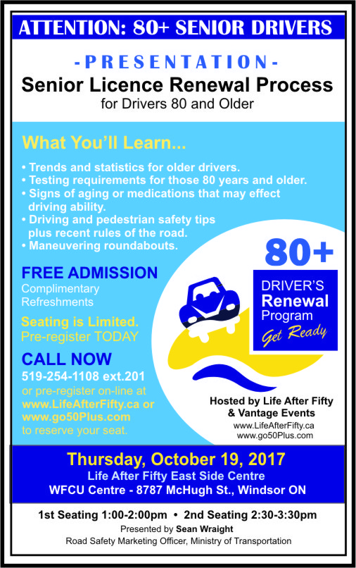 80+ Driver's Renewal Program - East Side Centre